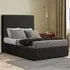 Maryland Single Ottoman Bed with Storage - Black, Linen