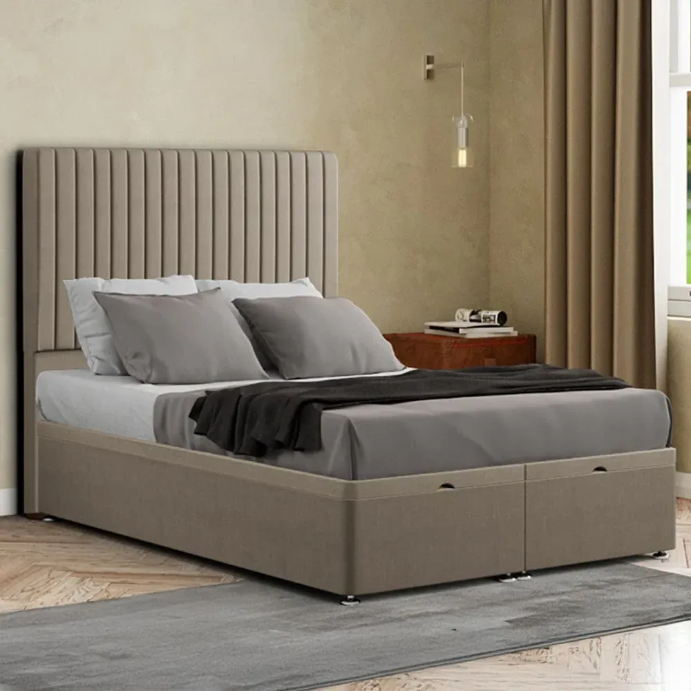 Maryland Single Ottoman Bed with Storage - Cream