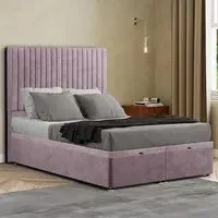 Maryland Small Double Ottoman Bed with Storage - Blush, Plush