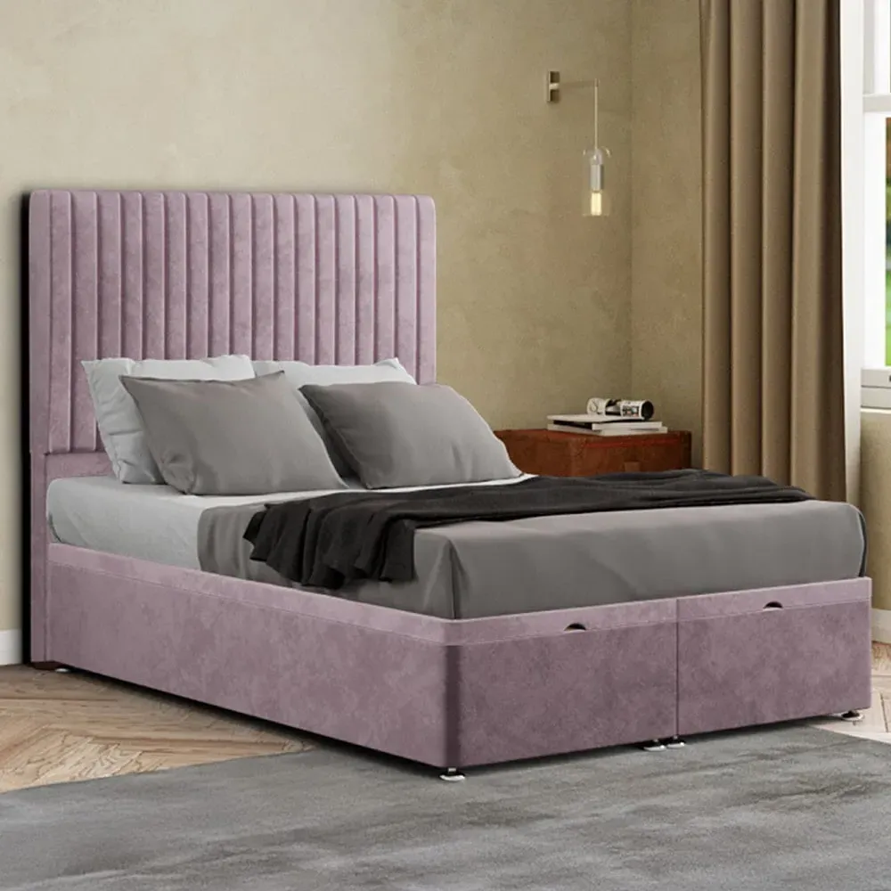 Maryland Small Double Ottoman Bed with Storage - Blush, Plush