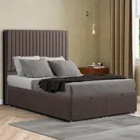 Maryland Small Double Ottoman Bed with Storage - Slate, Malham Weave