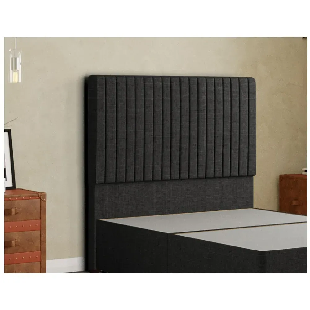 Maryland Super King Size Floor Standing Headboard - Black, Linen
