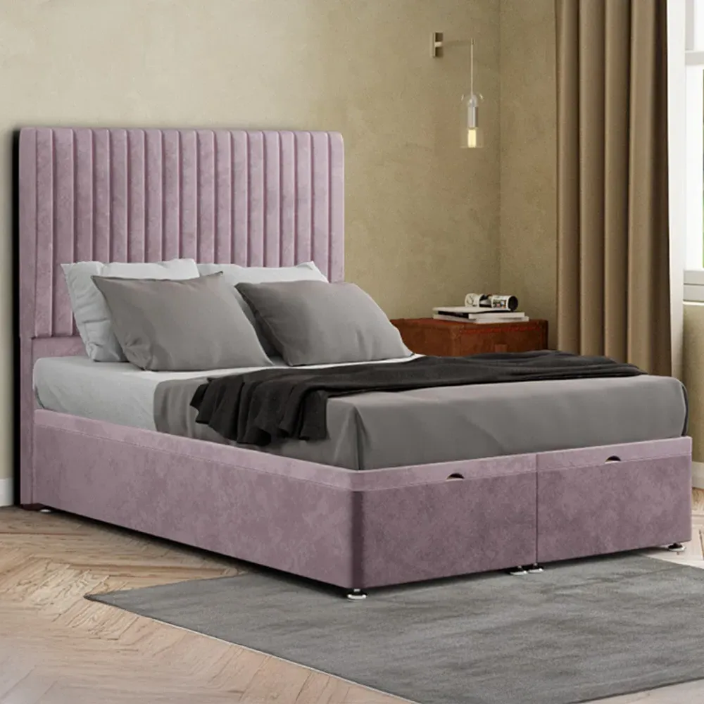 Maryland Super King Size Ottoman Bed with Storage - Blush, Plush