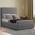 Maryland Super King Size Ottoman Bed with Storage - Grey, Linen
