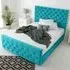 Maya King Size Bed Frame with Chesterfield Headboard - Teal, Velvet