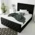 Maya Single Bed Frame with Chesterfield Headboard - Black, Velvet