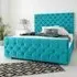 Maya Super King Size Bed Frame with Chesterfield Headboard - Teal, Velvet