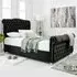 Maynard Double Bed Frame with Buttons - Black, Velvet