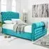 Maynard Double Bed Frame with Buttons - Teal, Velvet