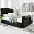 Maynard King Size Bed Frame with Buttons - Black, Velvet