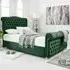 Maynard King Size Bed Frame with Buttons - Green, Velvet