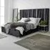 Mila Super King Size Bed Frame with Lined Headboard - Grey, Velvet