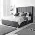 Pablo King Size Bed Frame with Winged Headboard - Grey, Fabric