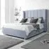 Pablo King Size Bed Frame with Winged Headboard - Grey, Fabric