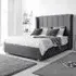 Pablo Super King Size Bed Frame with Winged Headboard - Grey, Fabric