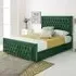 Paloma Double Bed Frame - Green, Velvet