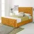 Paloma Double Bed Frame - Orange, Velvet