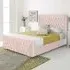 Paloma Double Bed Frame - Pink, Velvet
