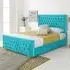 Paloma Double Bed Frame - Teal, Velvet