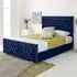 Paloma King Size Bed Frame - Blue, Velvet