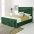 Paloma King Size Bed Frame - Green, Velvet