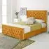 Paloma King Size Bed Frame - Orange, Velvet