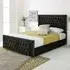Paloma Single Bed Frame - Black, Velvet