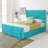 Paloma Single Bed Frame - Blue, Velvet