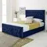 Paloma Single Bed Frame - Blue, Velvet