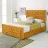 Paloma Single Bed Frame - Orange, Velvet