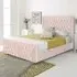Paloma Single Bed Frame - Pink, Velvet