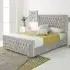 Paloma Single Bed Frame - Silver, Velvet