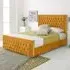 Paloma Small Double Bed Frame - Orange, Velvet