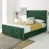 Paloma Super King Size Bed Frame - Green, Velvet