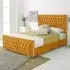 Paloma Super King Size Bed Frame - Orange, Velvet