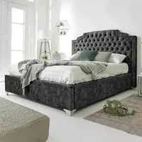 Ryker Double Bed Frame with Chesterfield Headboard - Grey