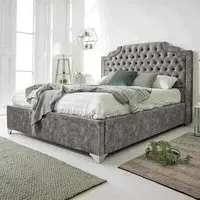 Ryker Double Bed Frame with Chesterfield Headboard - Grey
