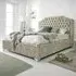 Ryker Double Bed Frame with Chesterfield Headboard - Pearl