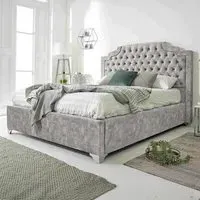 Ryker Double Bed Frame with Chesterfield Headboard - Silver