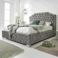 Ryker King Size Bed Frame with Chesterfield Headboard - Grey