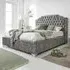 Ryker King Size Bed Frame with Chesterfield Headboard - Grey
