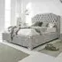 Ryker King Size Bed Frame with Chesterfield Headboard - Silver