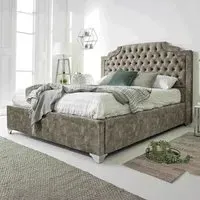 Ryker Single Bed Frame with Chesterfield Headboard - Brown