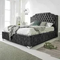 Ryker Single Bed Frame with Chesterfield Headboard - Grey