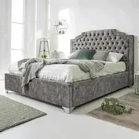 Ryker Single Bed Frame with Chesterfield Headboard - Grey