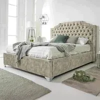 Ryker Single Bed Frame with Chesterfield Headboard - Pearl