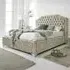 Ryker Single Bed Frame with Chesterfield Headboard - Pearl