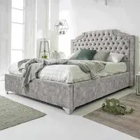 Ryker Single Bed Frame with Chesterfield Headboard - Silver