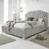 Ryker Single Bed Frame with Chesterfield Headboard - Silver