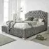 Ryker Small Double Bed Frame with Chesterfield Headboard - Grey